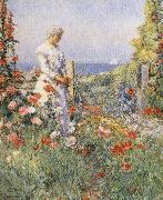 Childe Hassam In the Garden:Celia Thaxter in Her Garden oil painting artist